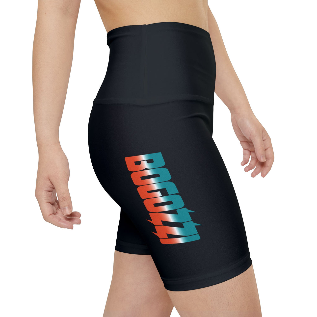 BOGOZZI Icey Miami Beach Gradient Logo Women's Workout Shorts (Black)