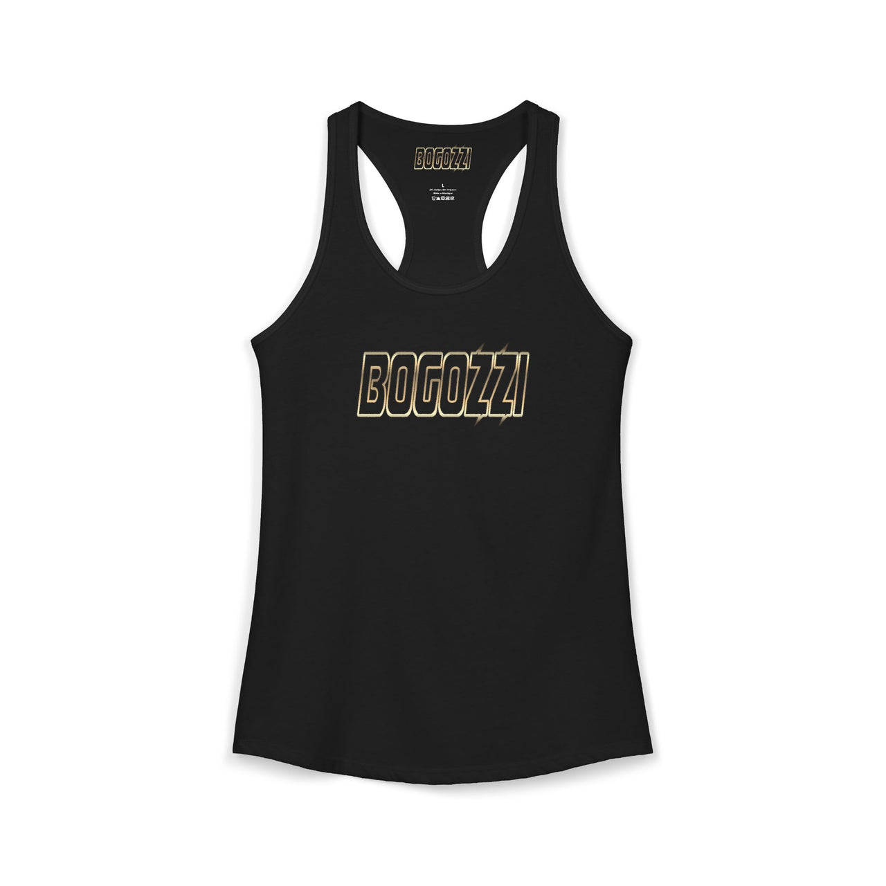 BOGOZZI - Glimmer Gold Graphic Women's Racerback Tank — Versatile Resilient & soft