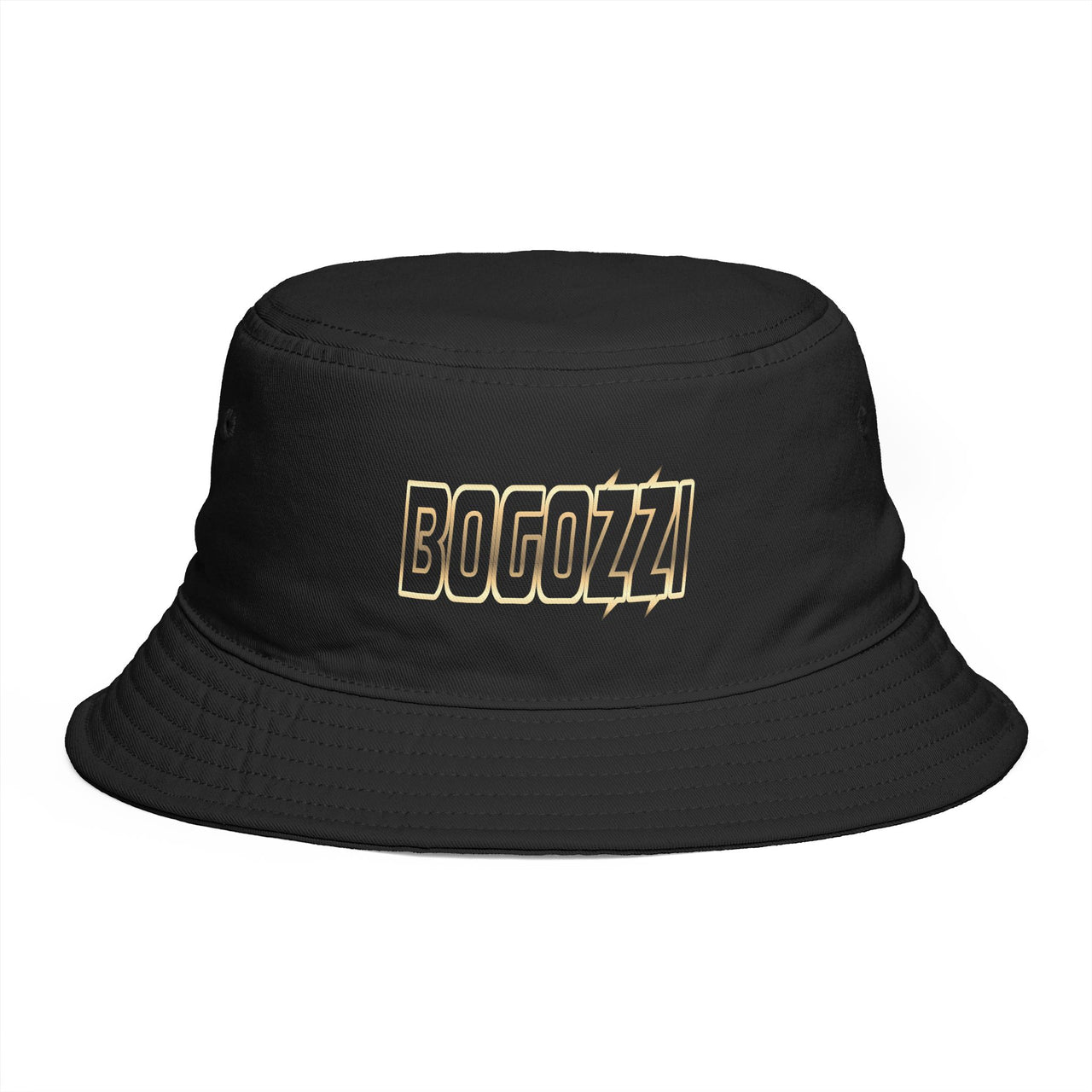 3D Electric Gradient Logo Bucket Hat —BOGOZZI  (GLIMMER GOLD)