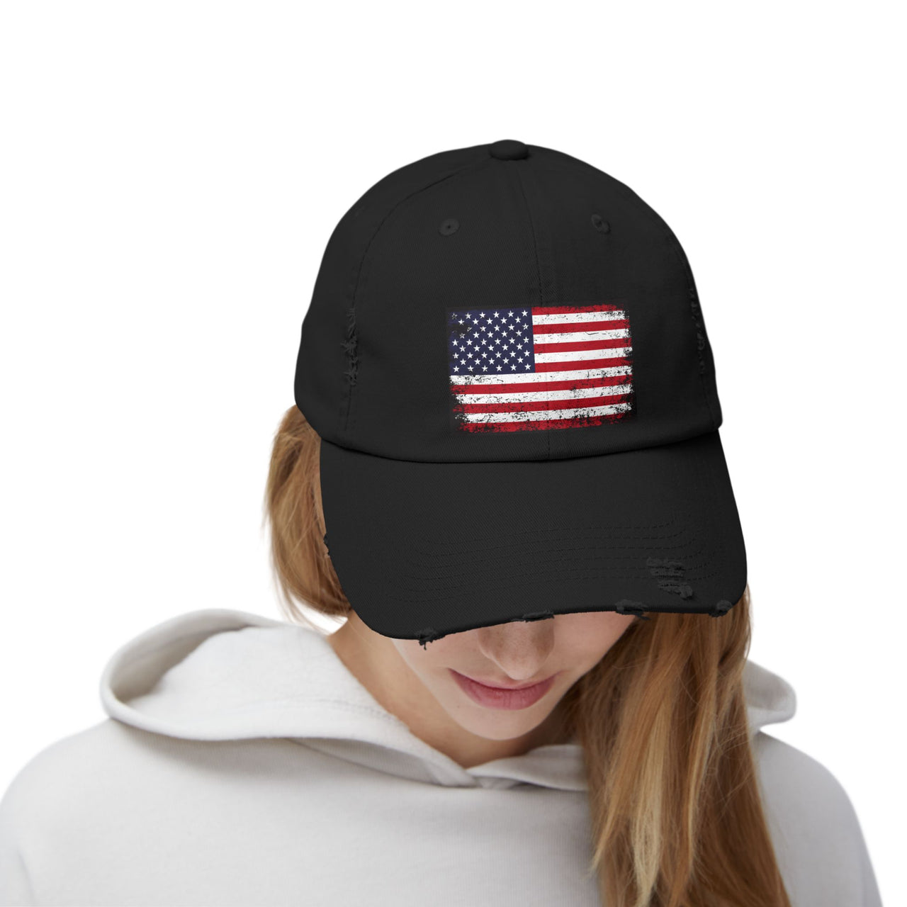 Distressed American Flag Cap - Vintage USA Baseball Hat