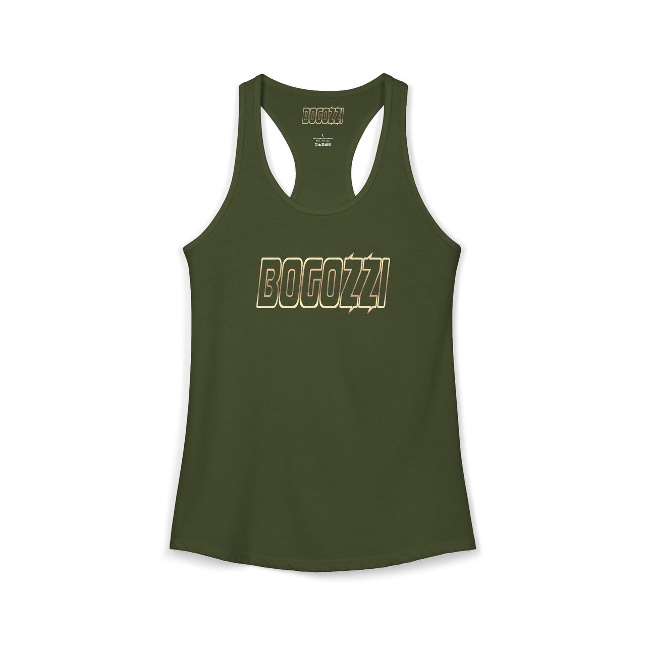 Racerback Tank - BOGOZZI Electric Glimmer Gold Gradient Graphic
