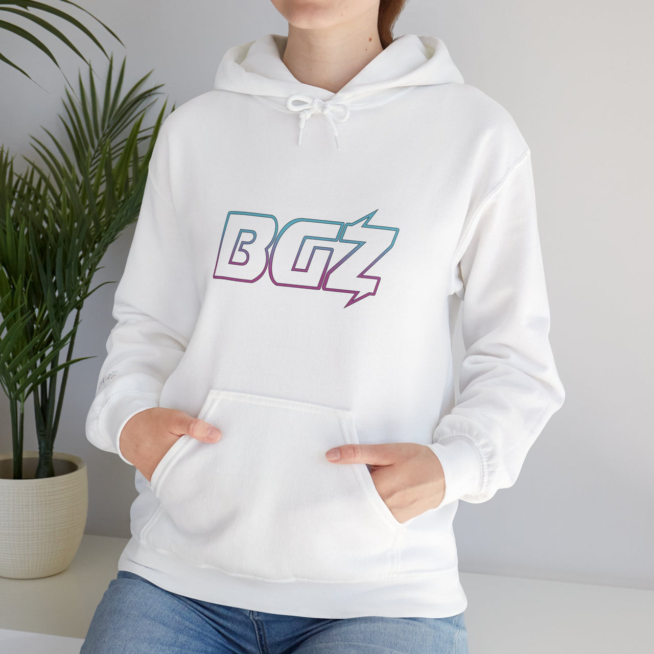 BOGOZZI Electric South Beach Gradient Hoodie — BGZ Logo Midweight