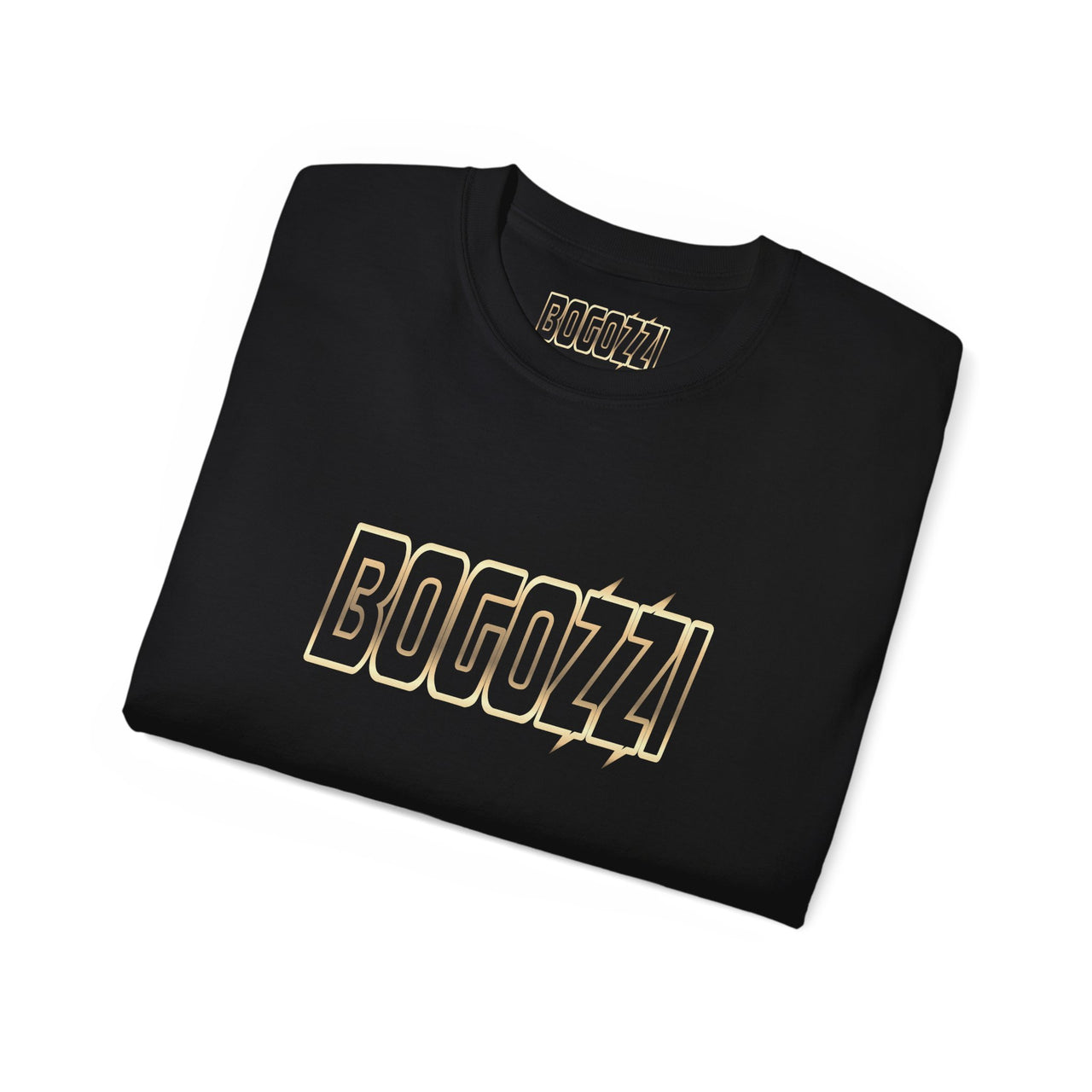 BOGOZZI - Glimmer Gold - Electric Statement Tee — (Unisex)