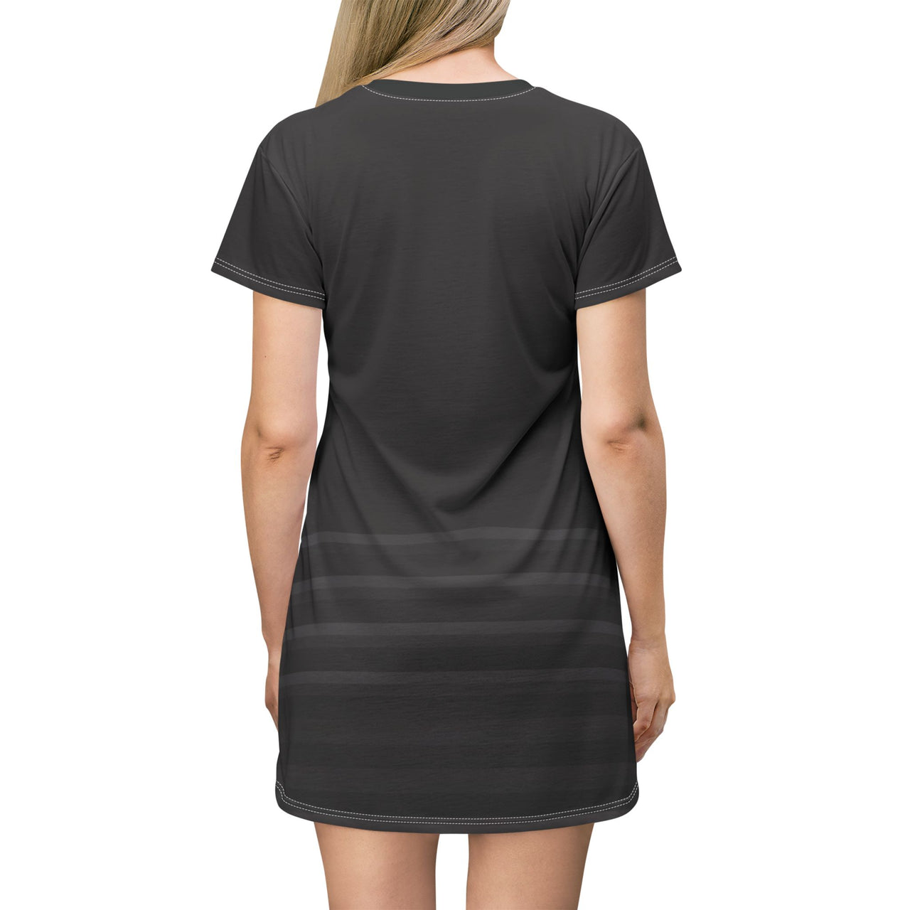 Black-on-Black American Flag T-Shirt Dress — Bogozzi Quick-Dry Polyester