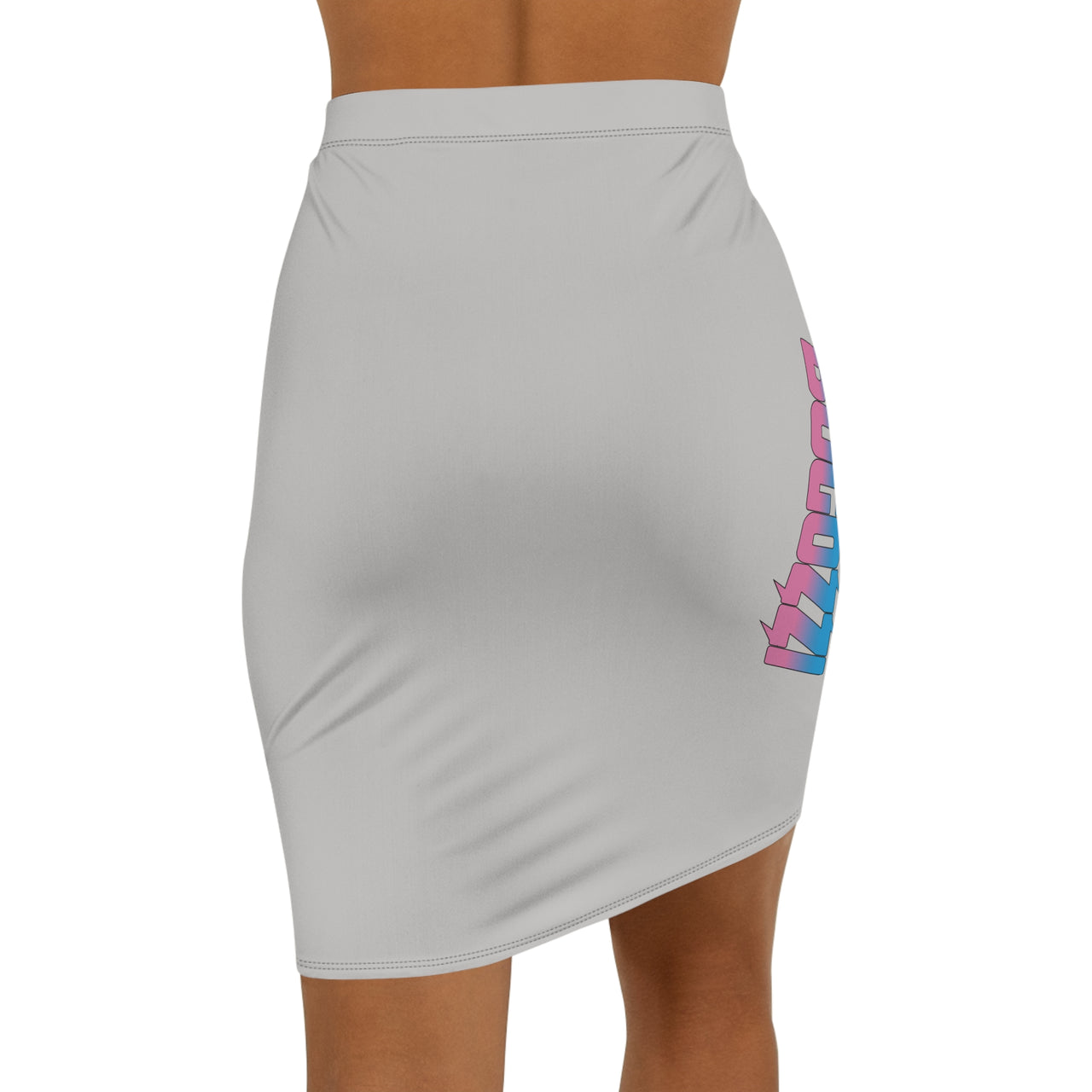 Athletic Heather Mid-Waist Pencil Skirt — BOGOZZI Vibrant Side Hip Cotton Candy Gradient Accent