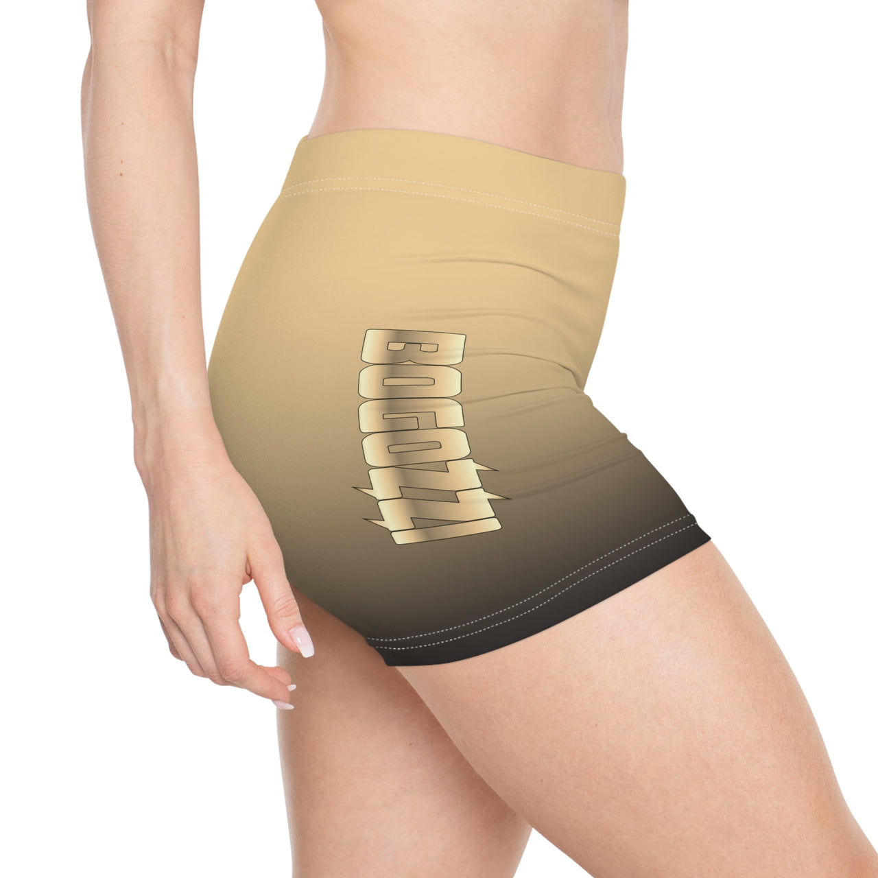 Glimmer Gold Gradient Short Shorts — BOGOZZI Women's Activewear