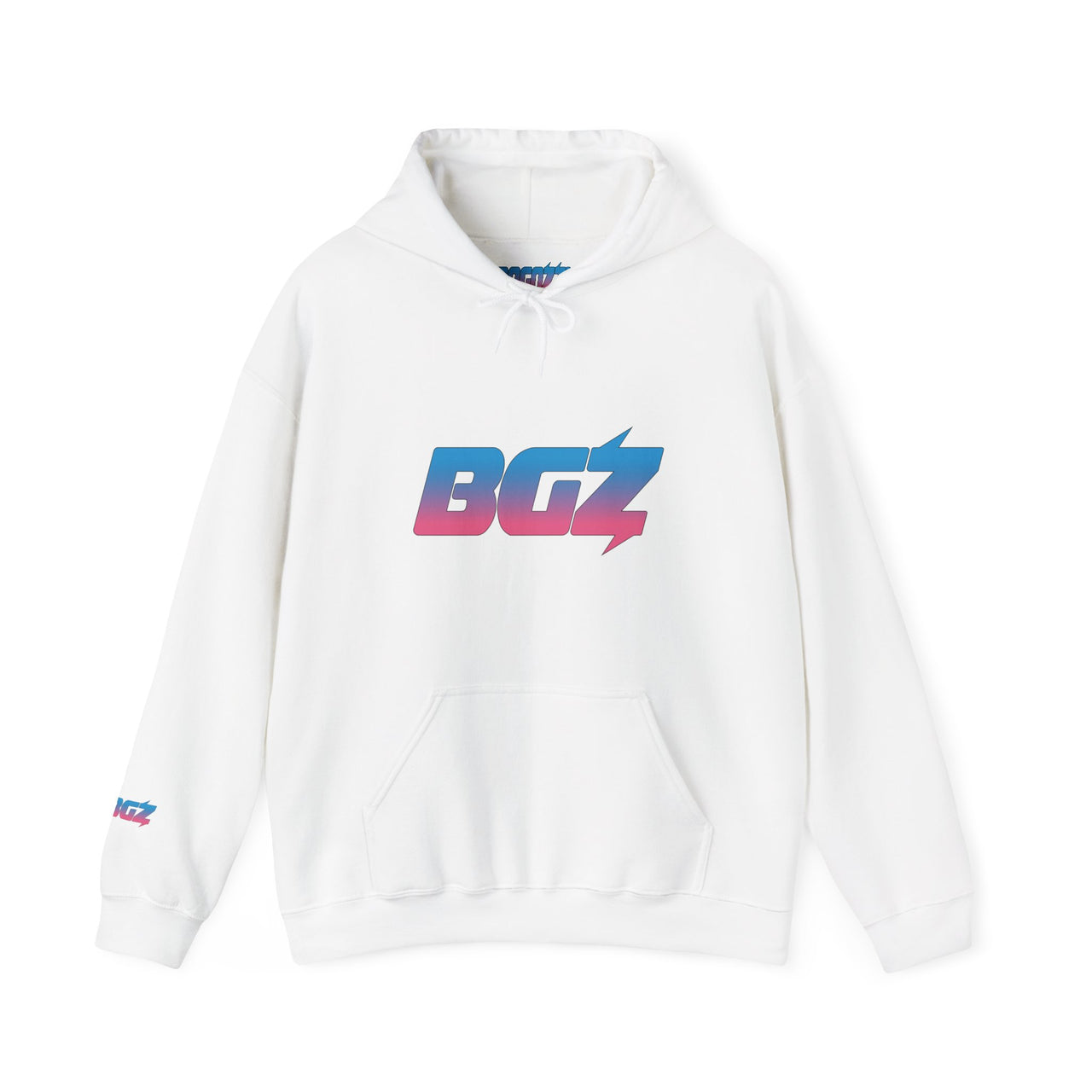 BOGOZZI Vibrant Cotton Candy Gradient Hoodie — BGZ Logo Midweight