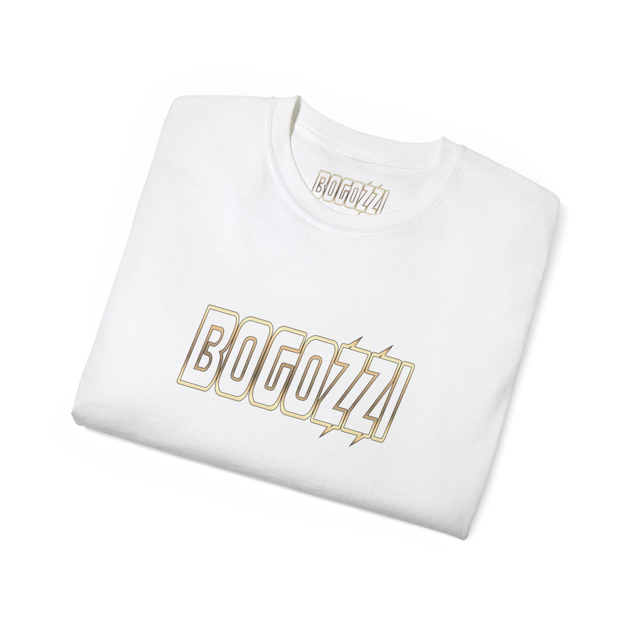 BOGOZZI - Glimmer Gold - Electric Statement Tee — (Unisex)