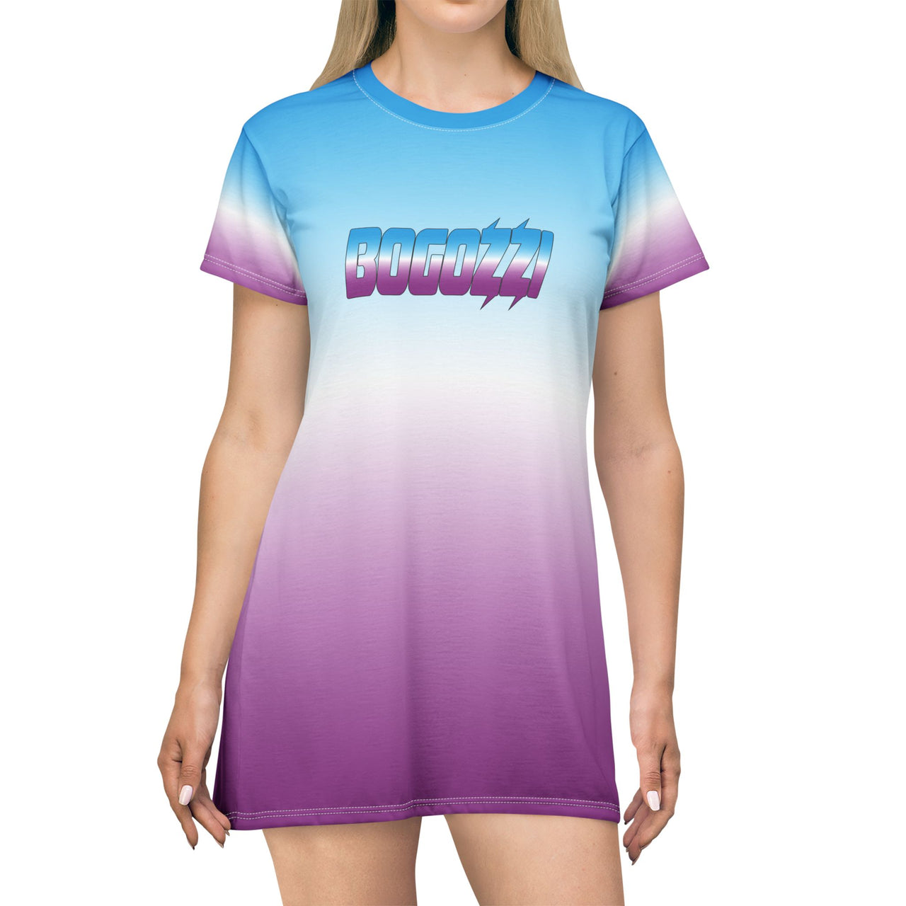 Icey Magenta Dream T-Shirt Dress — Quick-Dry BOGOZZI Polyester
