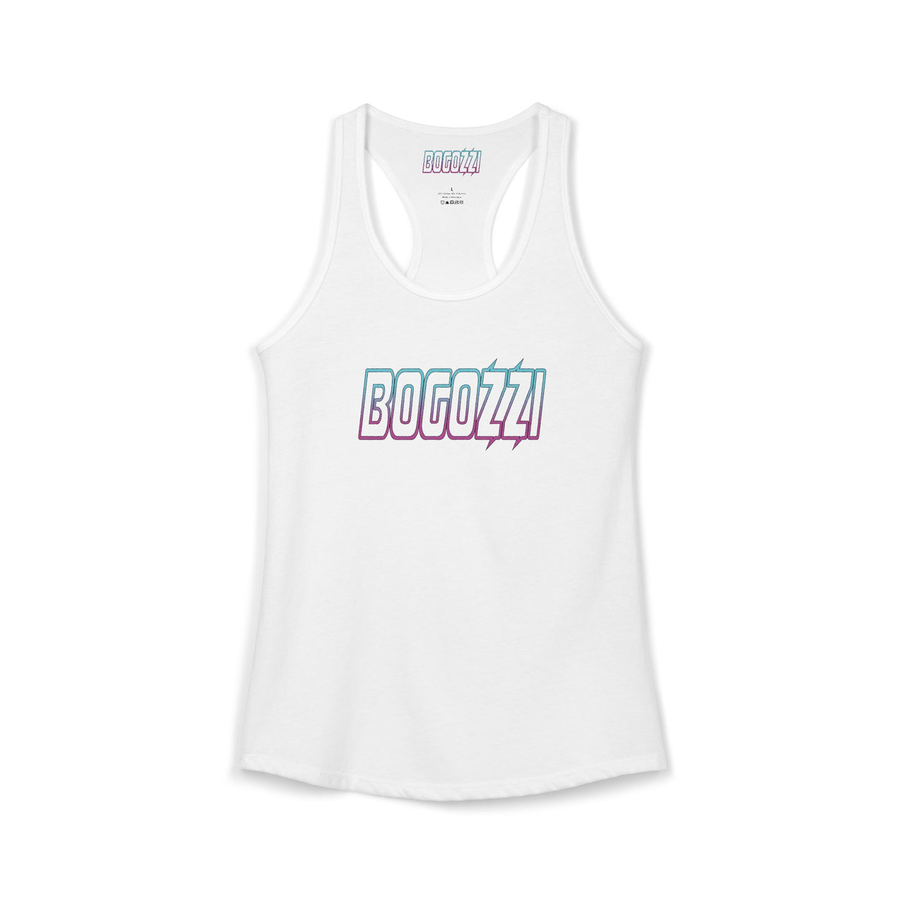 Racerback Tank — BOGOZZI Electric South Beach Gradient Graphic