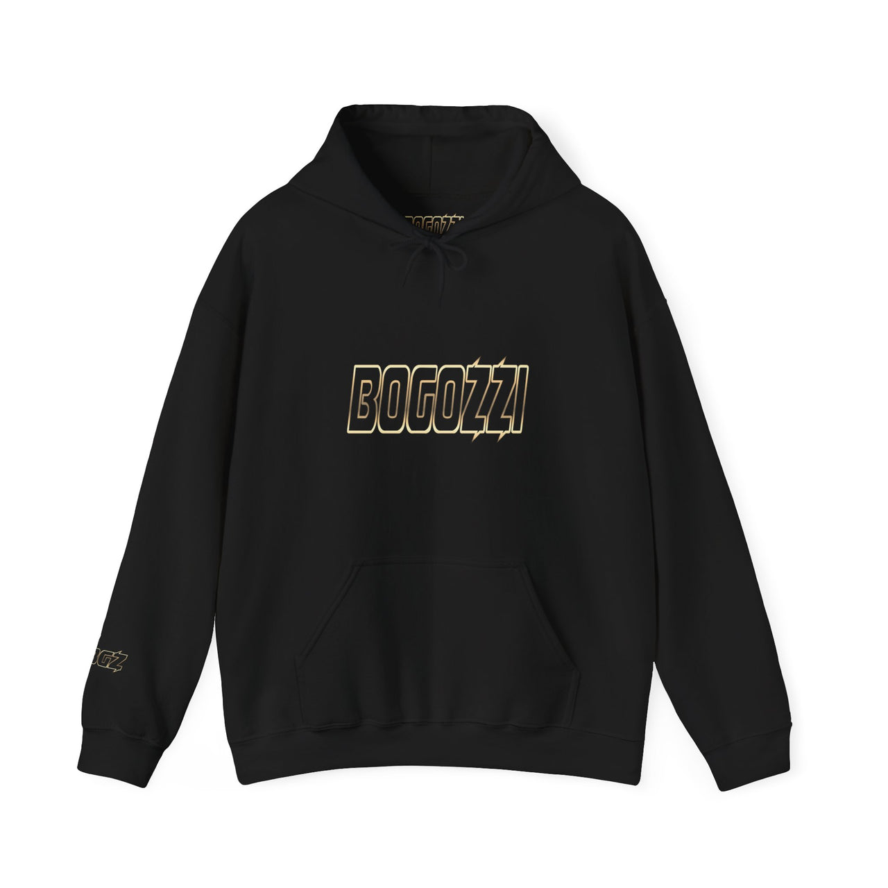 BOGOZZI Metallic Glimmer Gold Outline Gradient - Statement Hoodie