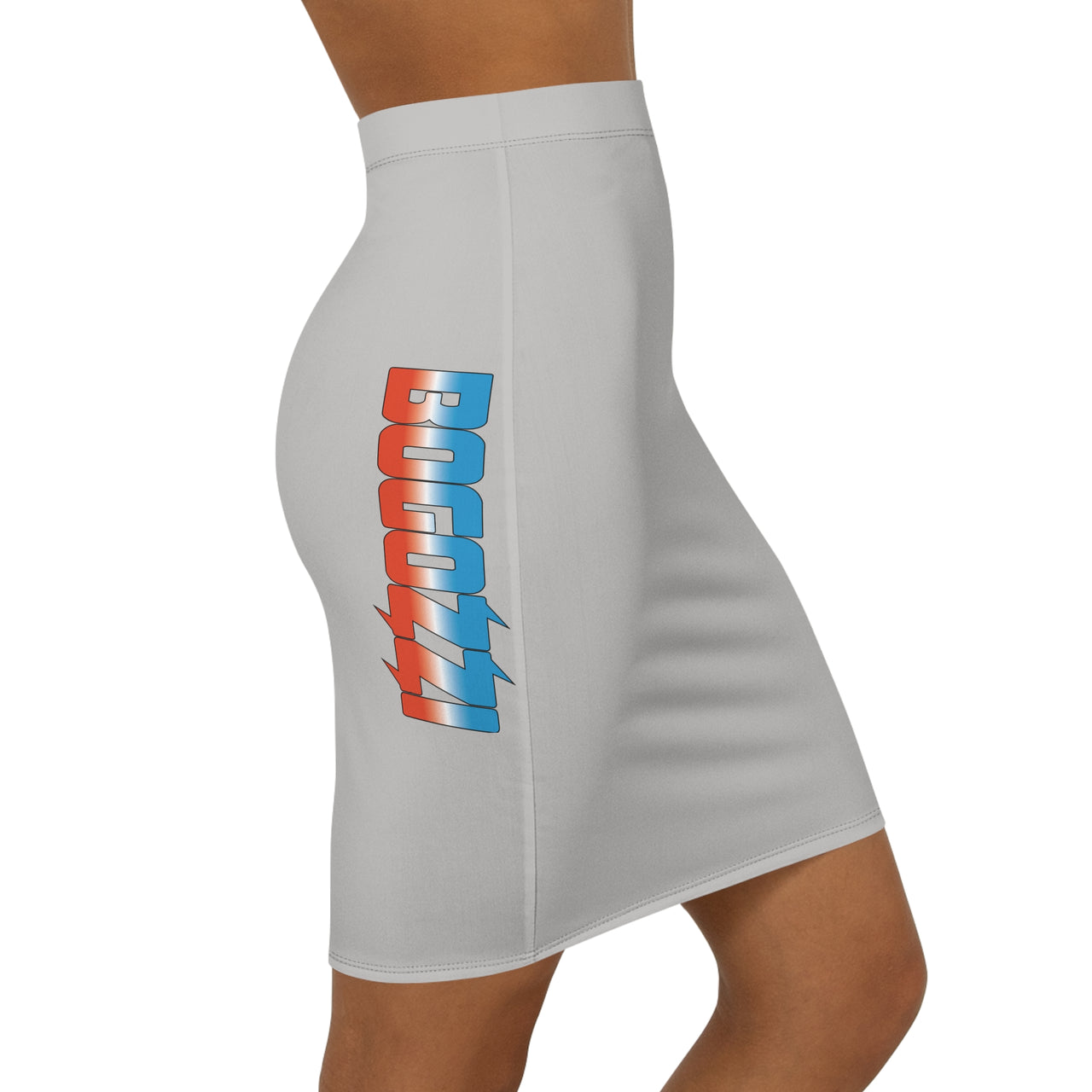Athletic Heather Mid-Waist Pencil Skirt — BOGOZZI Vibrant Side Hip Icey Dreamsicle Gradient Accent
