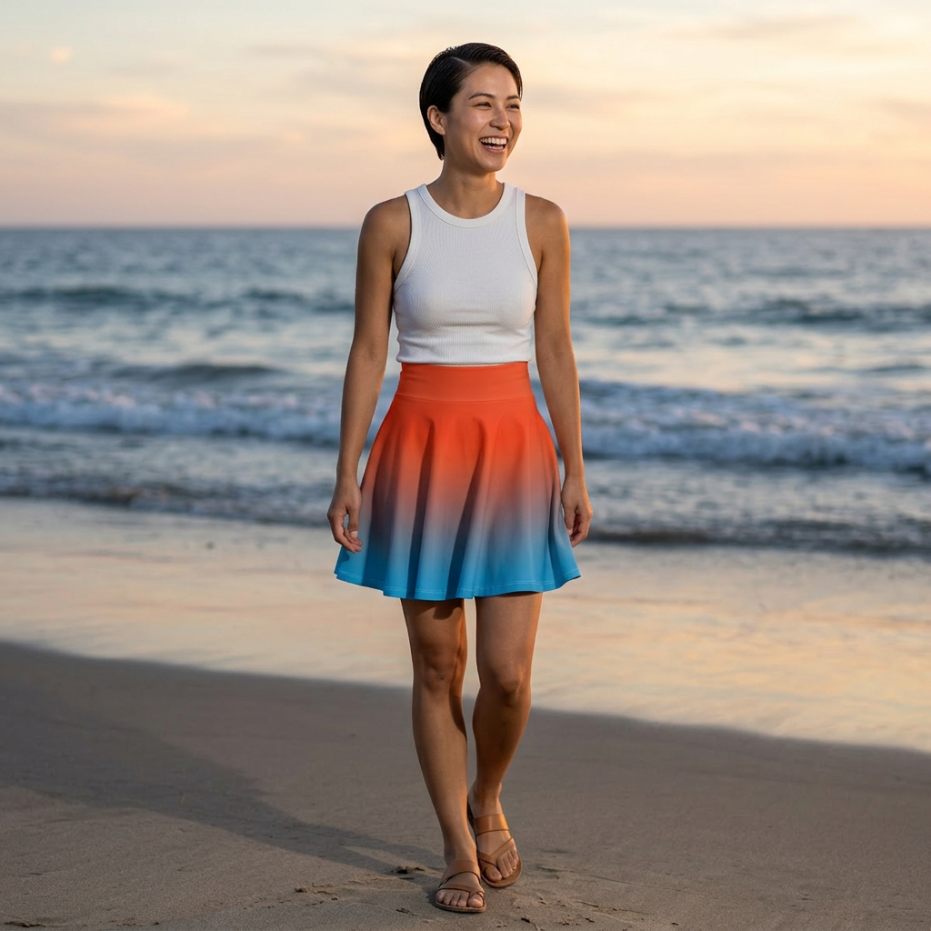 Flowy Dreamsicle Sunset Skirt — BOGOZZI