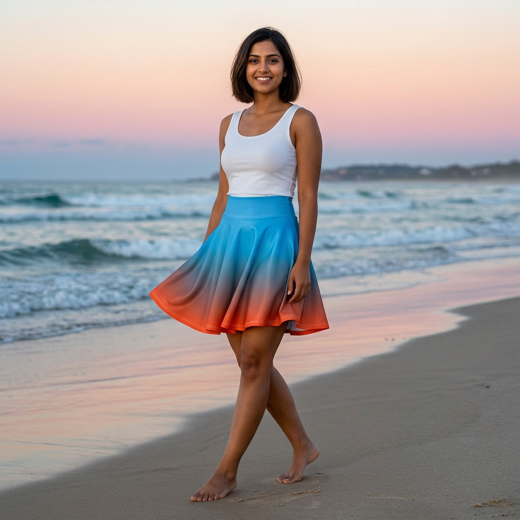 Flowy Dreamsicle Sunrise Skirt — BOGOZZI