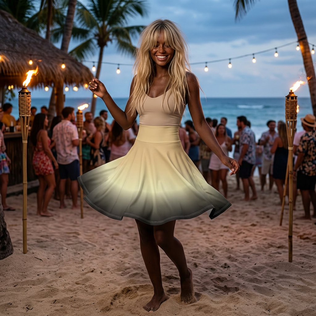 Flowy Glimmer Gold Sunrise Skirt — BOGOZZI