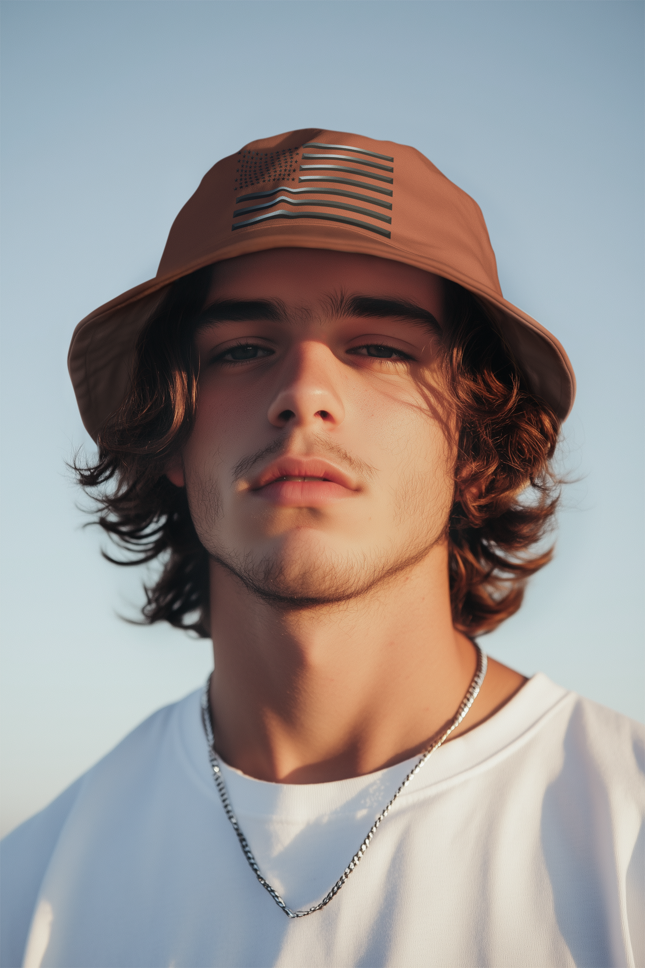 American Flag Black Print Bucket Hat — Patriotic 10-Color Summer Sun Hat