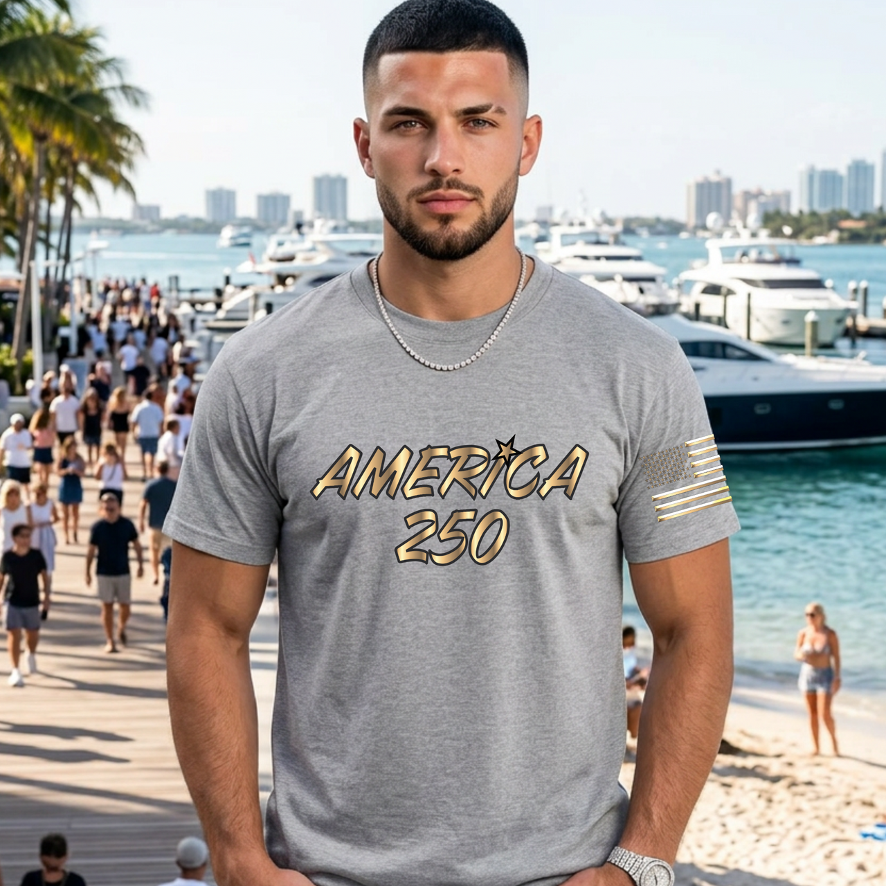 America 250 Gold Patriotic T-Shirt