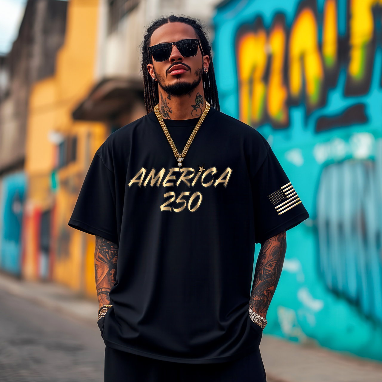 America 250 Gold Patriotic T-Shirt