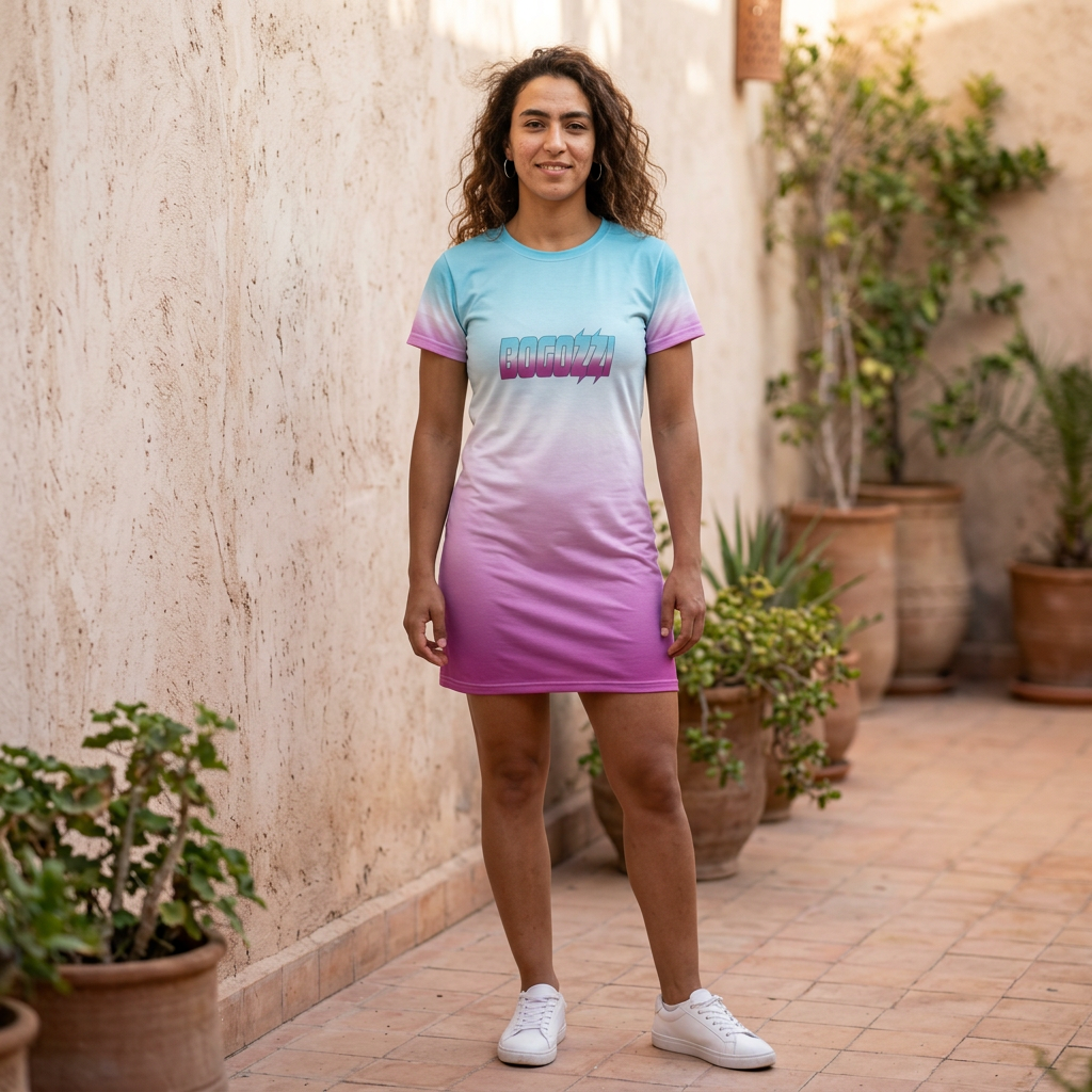 Icey South Beach T-Shirt Dress — BOGOZZI Quick-Dry Polyester