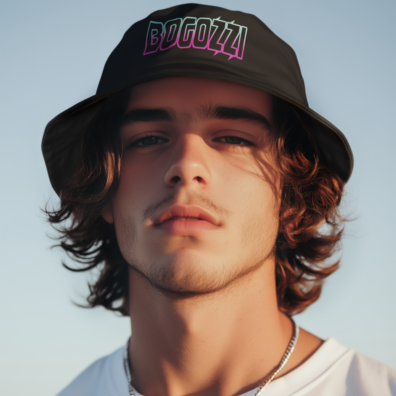 Bucket Hat —BOGOZZI  (ELECTRIC SOUTH BEACH) Logo Streetwear Hat