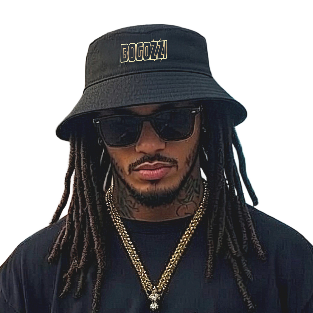 Bucket Hat —BOGOZZI  (ELECTRIC GLIMMER GOLD) Logo Streetwear Hat