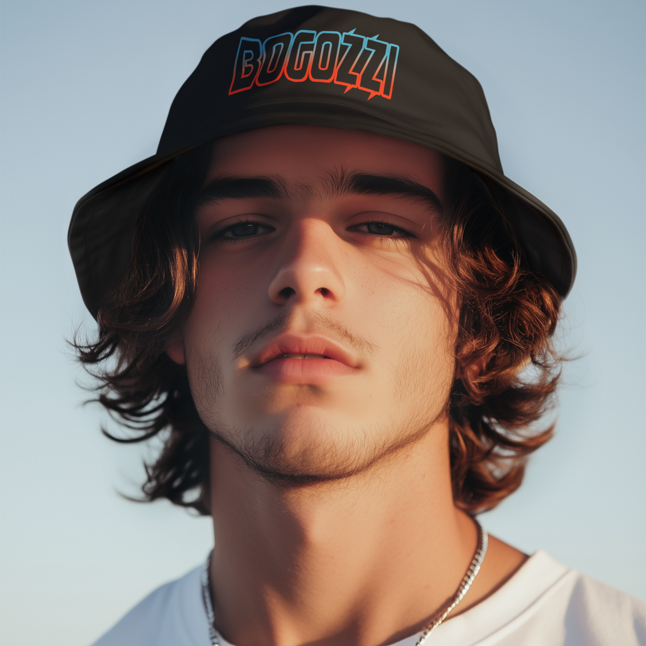 Bucket Hat —BOGOZZI  (ELECTRIC DREAMSICLE) Logo Streetwear Hat