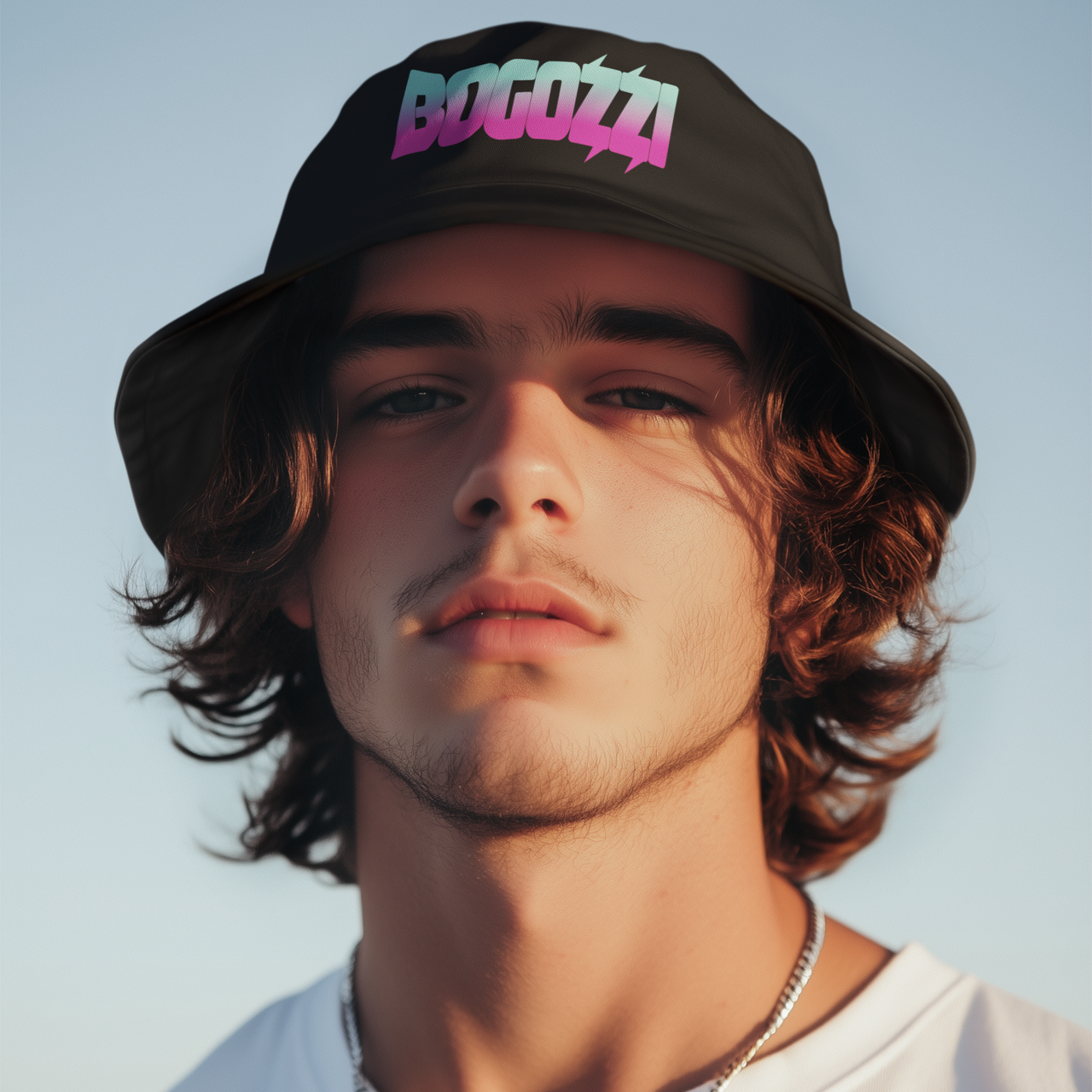 Bucket Hat —BOGOZZI (SOUTH BEACH) Gradient Logo Streetwear Hat