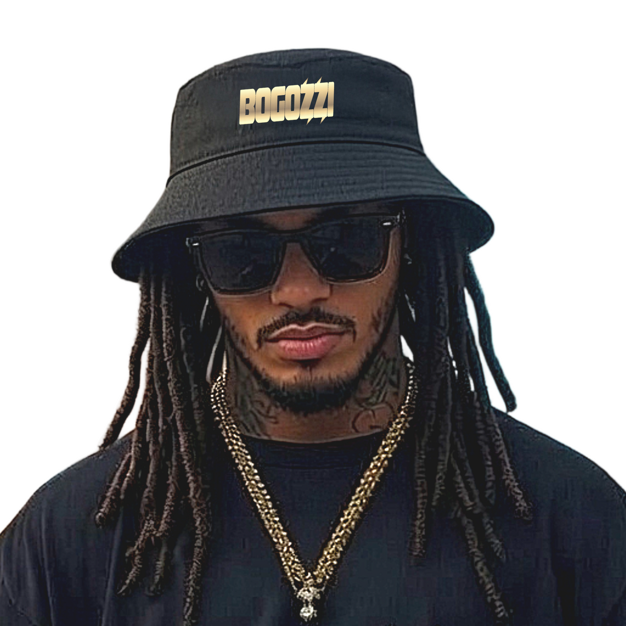 Bucket Hat —BOGOZZI  (GLIMMER GOLD) Logo Streetwear Hat