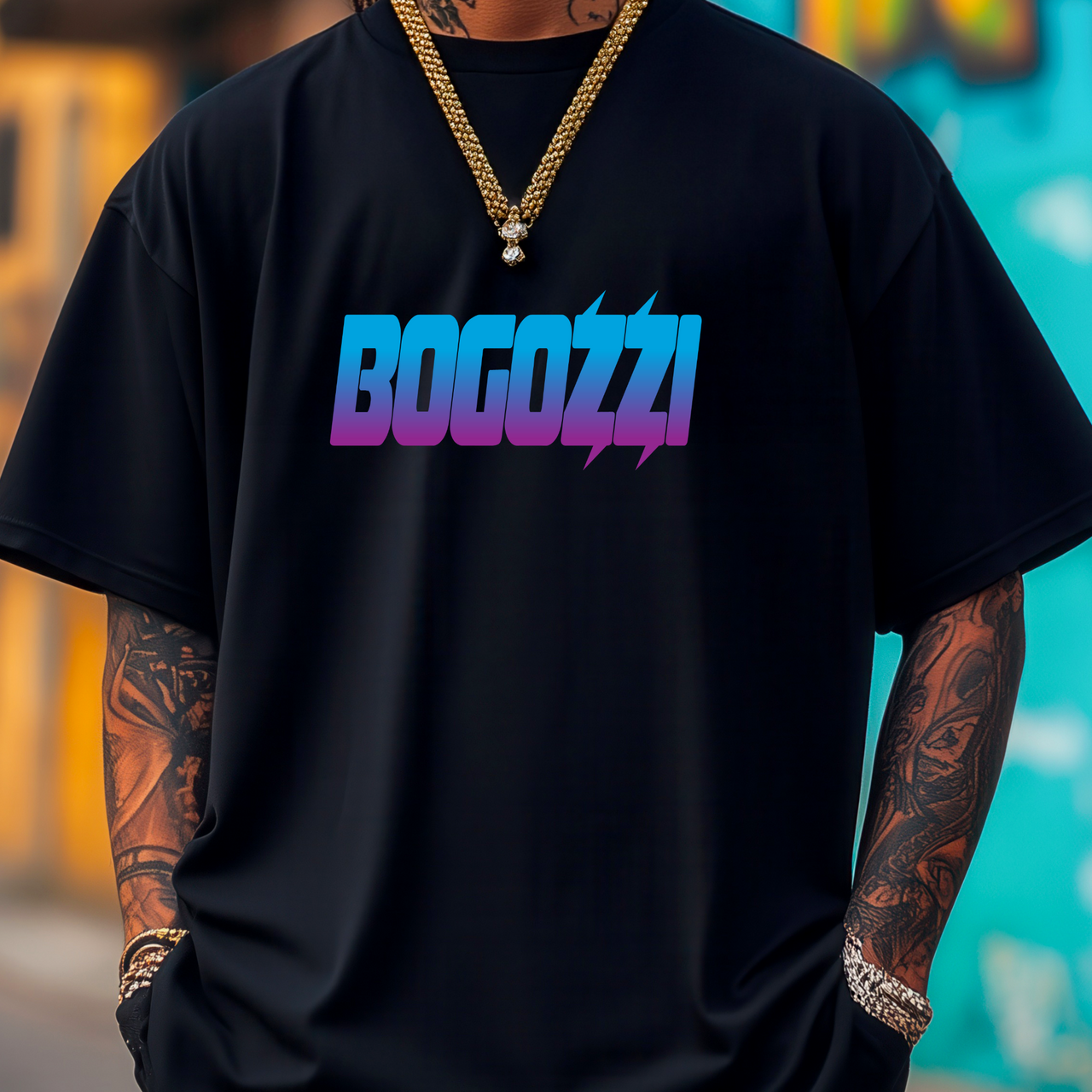 BOGOZZI - Magenta Dream - Gradient Statement Tee — (Unisex) Streetwear