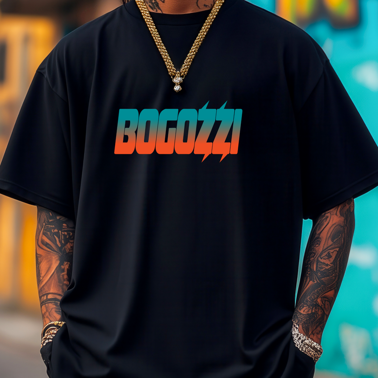 BOGOZZI - Miami Beach - Gradient Statement Tee — (Unisex) Streetwear
