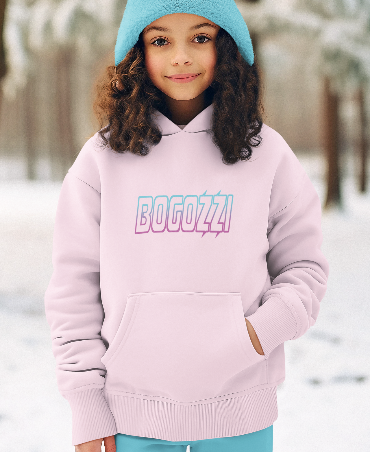 BOGOZZI - Youth Pullover Hoodie — Electric South Beach Logo