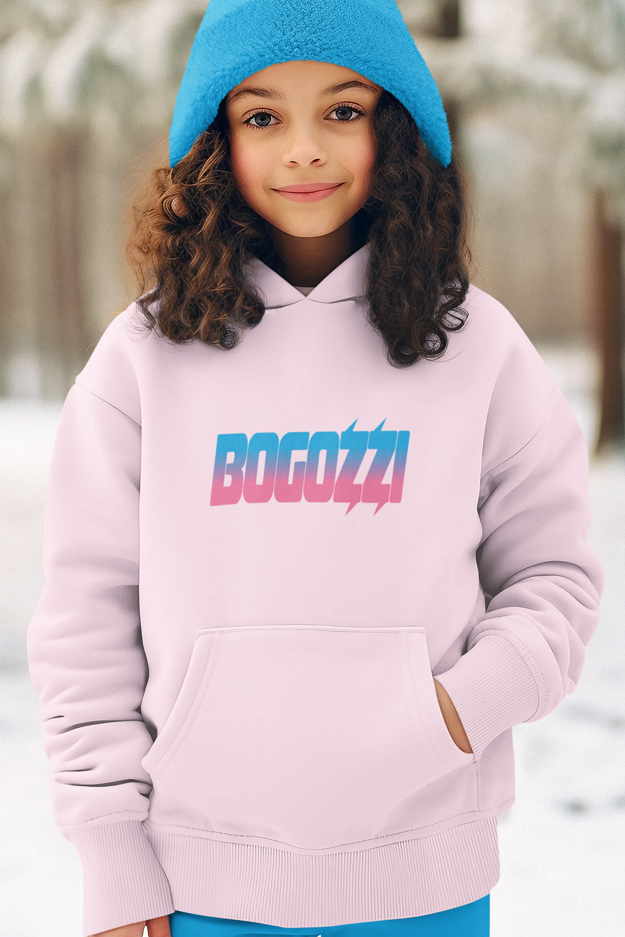 BOGOZZI - Youth Pullover Hoodie — Cotton Candy Logo