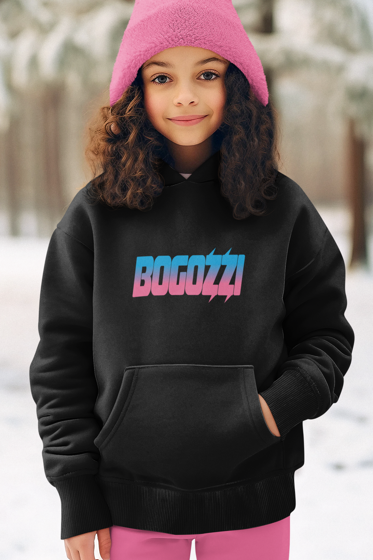 BOGOZZI - Youth Pullover Hoodie — Cotton Candy Logo