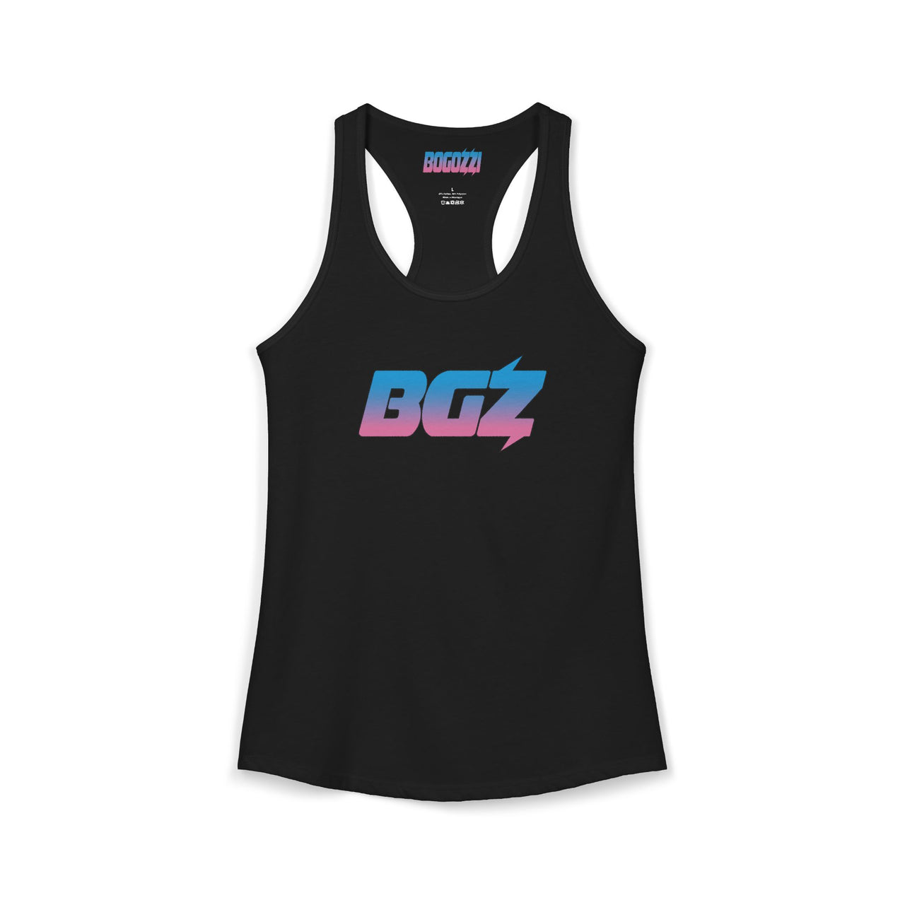 Racerback Tank — BOGOZZI Vibrant Dreamsicle Gradient Graphic Alternate Logo