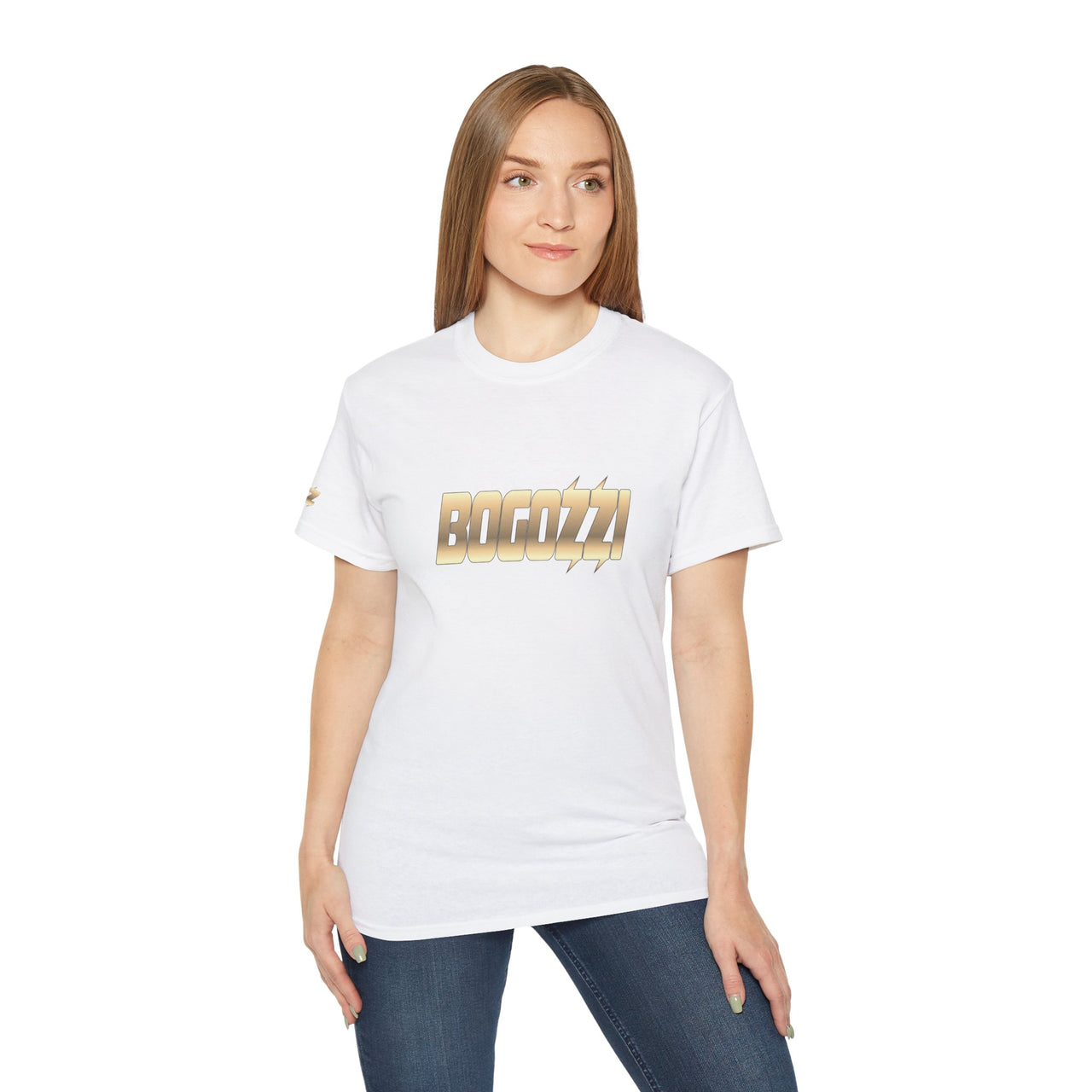 BOGOZZI - Glimmer Gold - Gradient Statement Tee — (Unisex)