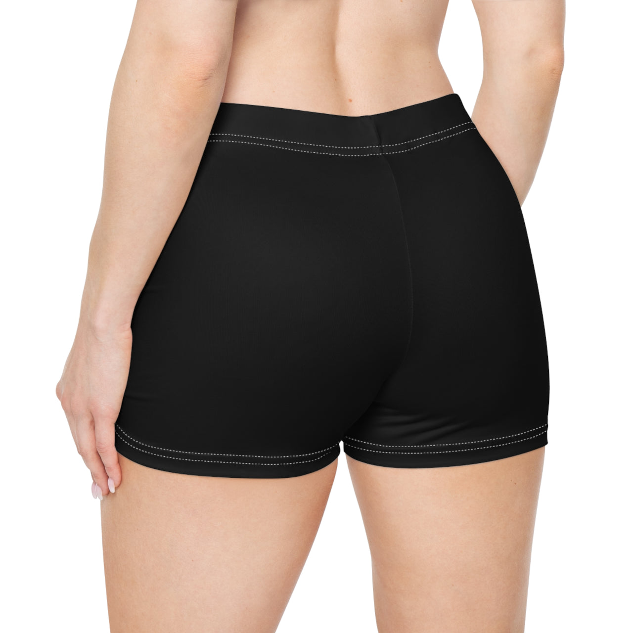 Miami Beach Electric Ice Gradient Logo Women's Shorts — BOGOZZI Black Short Shorts