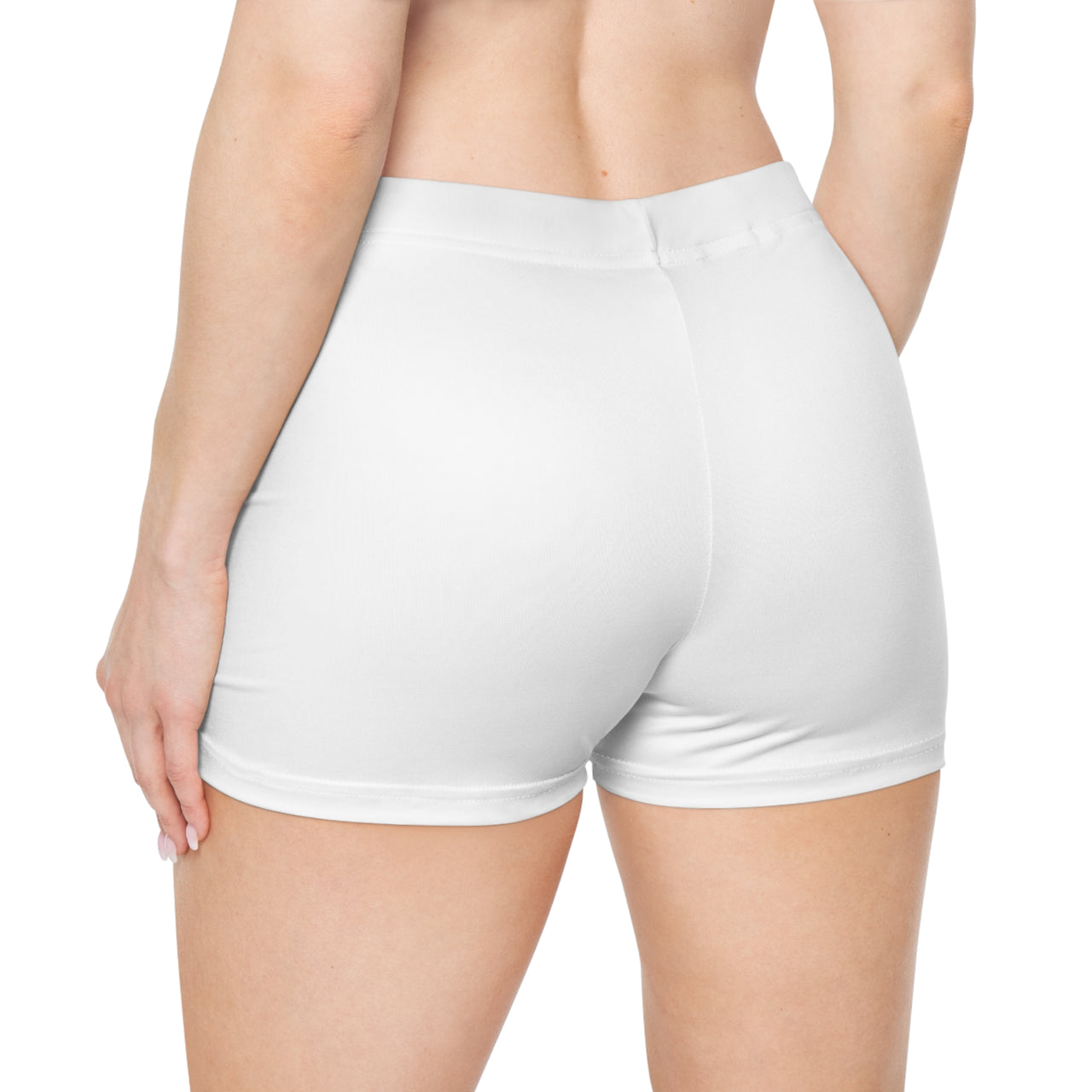 South Beach Electric Gradient Logo Women's Shorts — BOGOZZI White Short Shorts