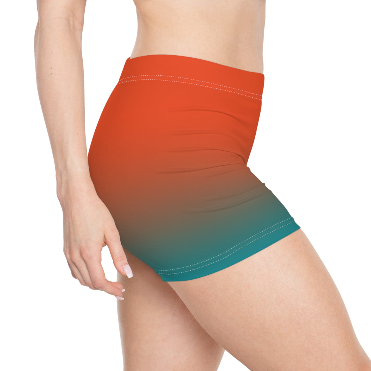 Miami Beach Sunset Gradient Short Shorts — BOGOZZI - No Logo Women's Activewear