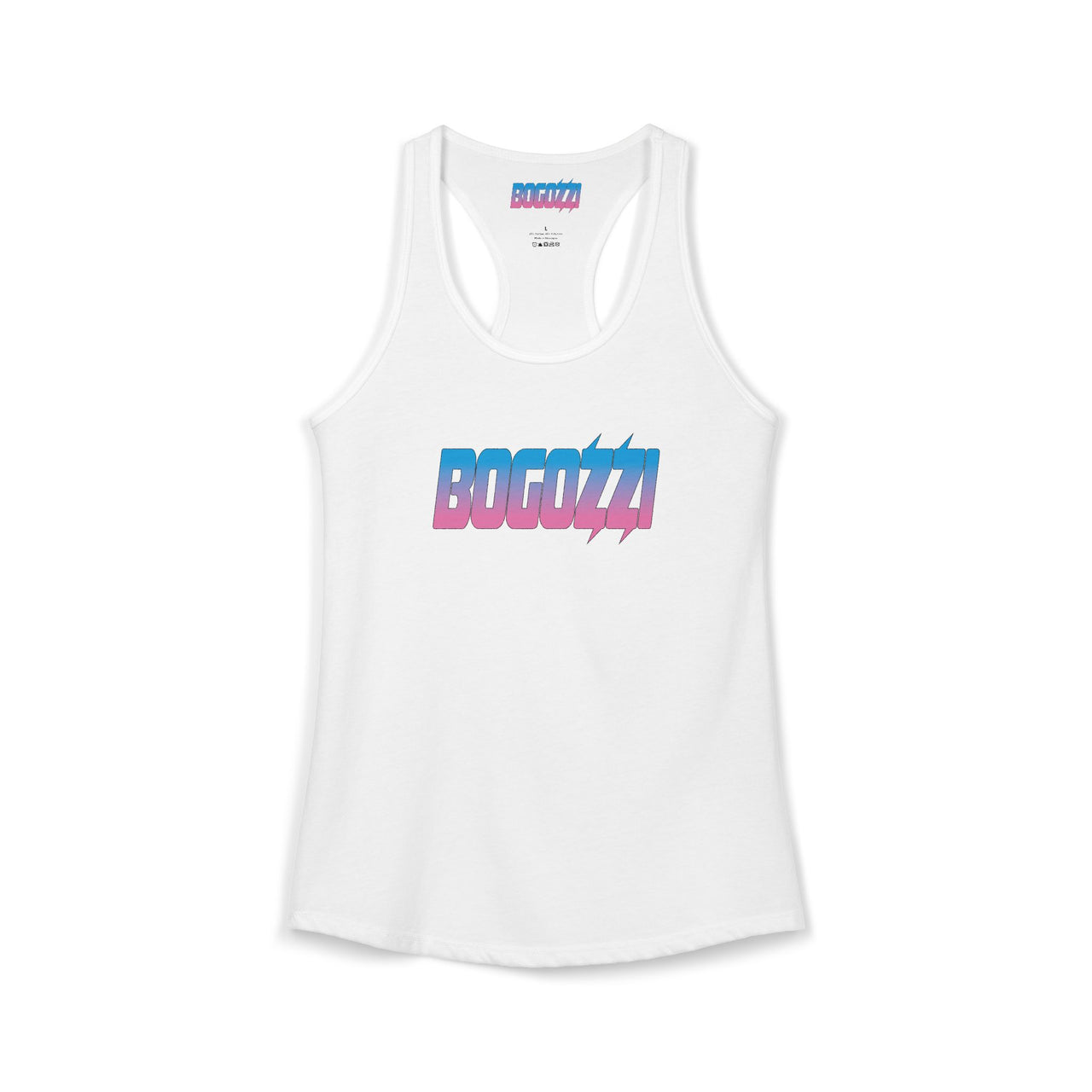 Racerback Tank — BOGOZZI Vibrant Cotton Candy Gradient Graphic