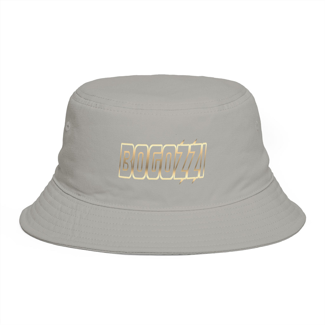 3D Electric Gradient Logo Bucket Hat —BOGOZZI  (GLIMMER GOLD)