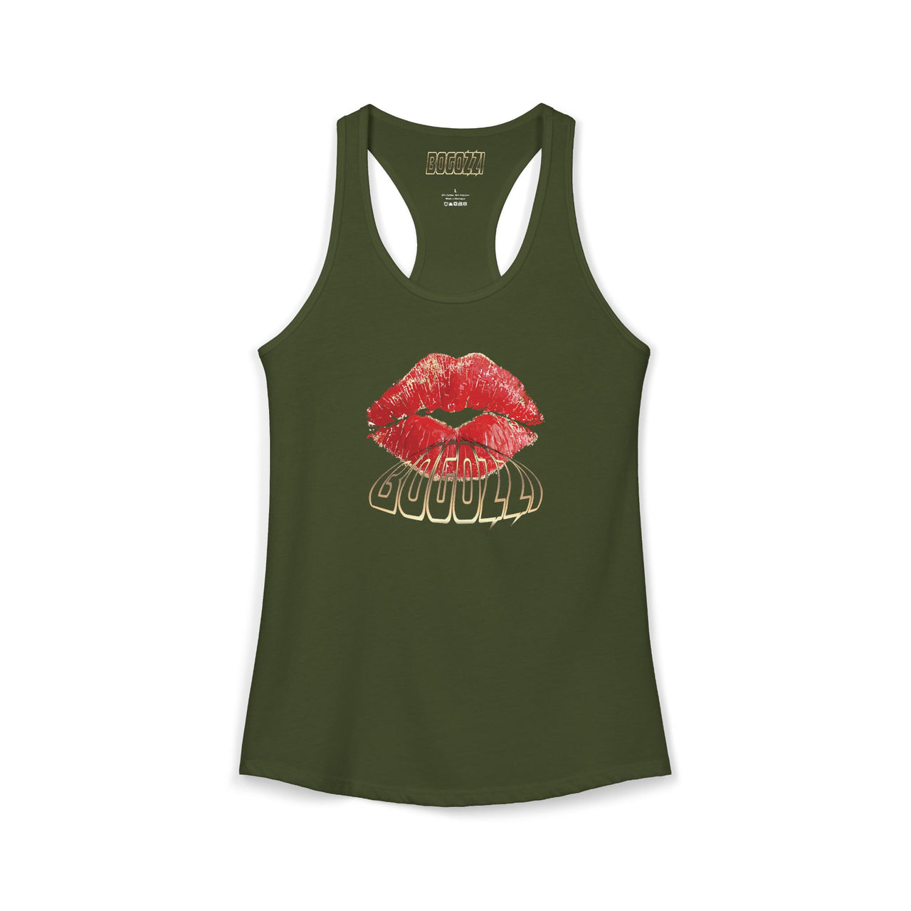 Blown Kiss Graphic Racerback Tank — Women's BOGOZZI Tank Top
