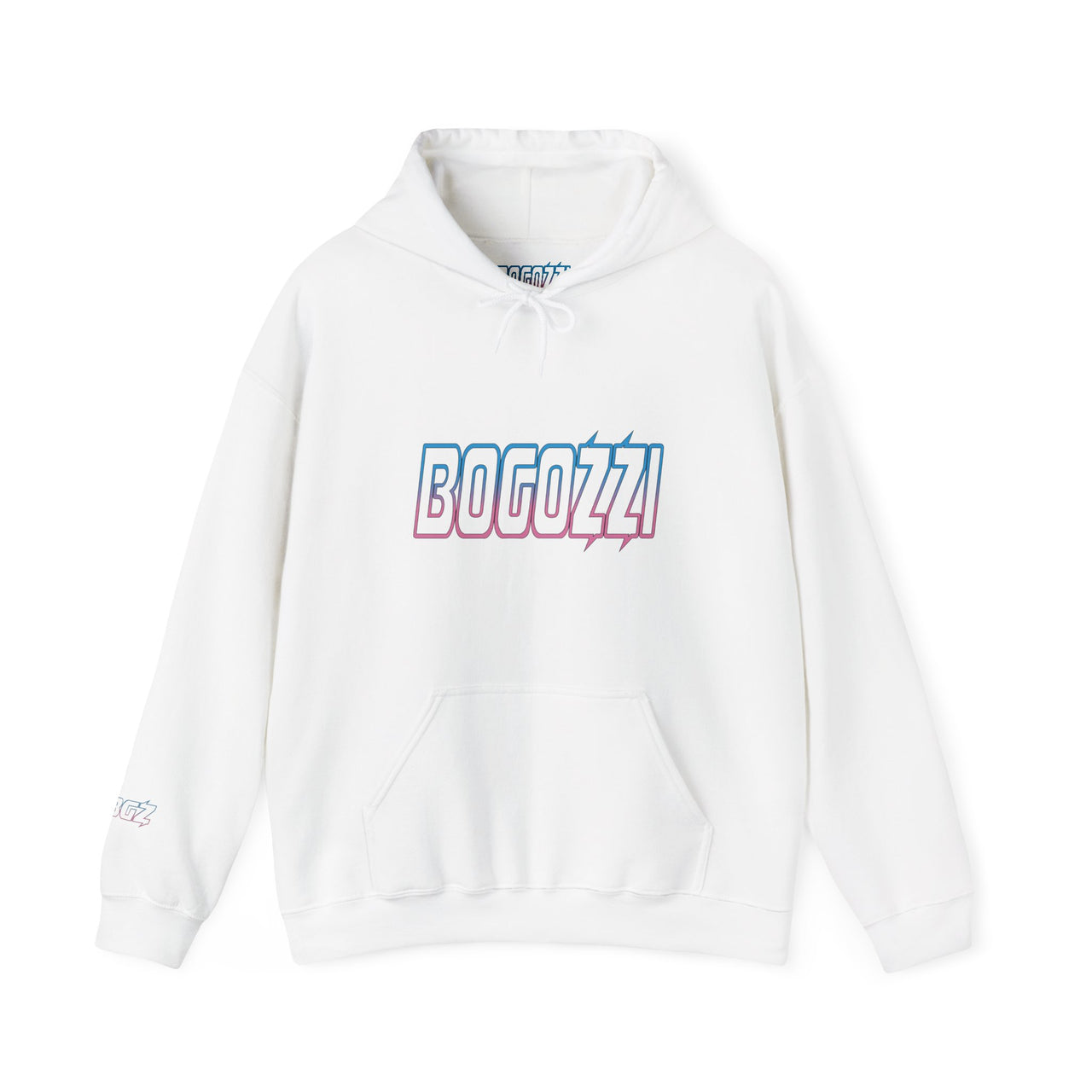 Electric Cotton Candy Gradient Hoodie — BOGOZZI Logo Midweight