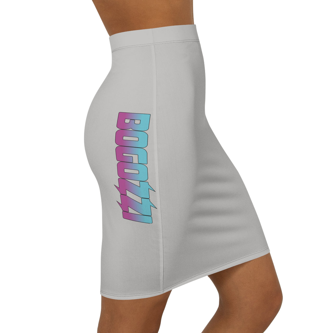 Athletic Heather Mid-Waist Pencil Skirt — BOGOZZI Vibrant Side Hip South Beach Gradient Accent