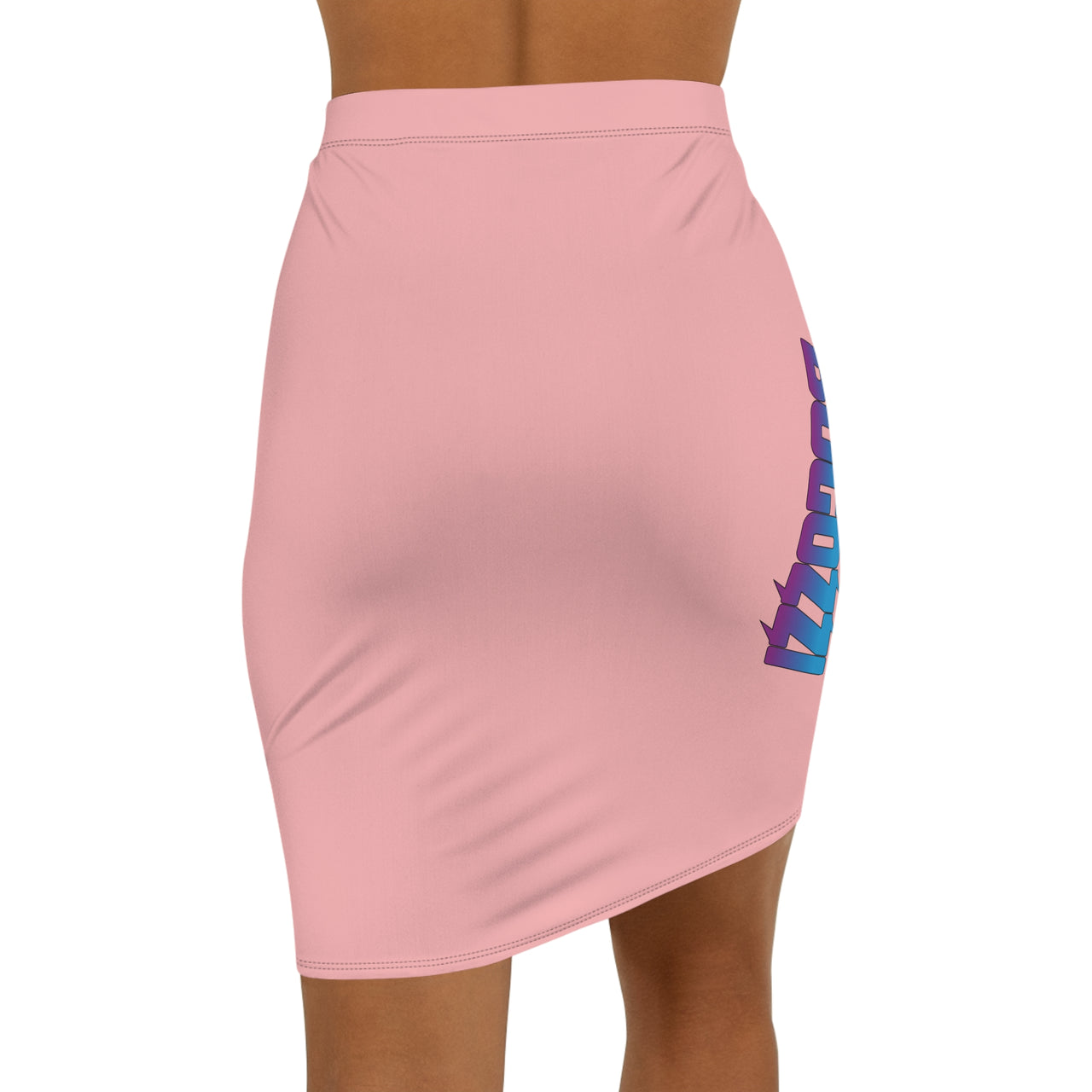 Solid Pink Mid-Waist Pencil Skirt — BOGOZZI Vibrant Side Hip Magenta Dream Gradient Accent