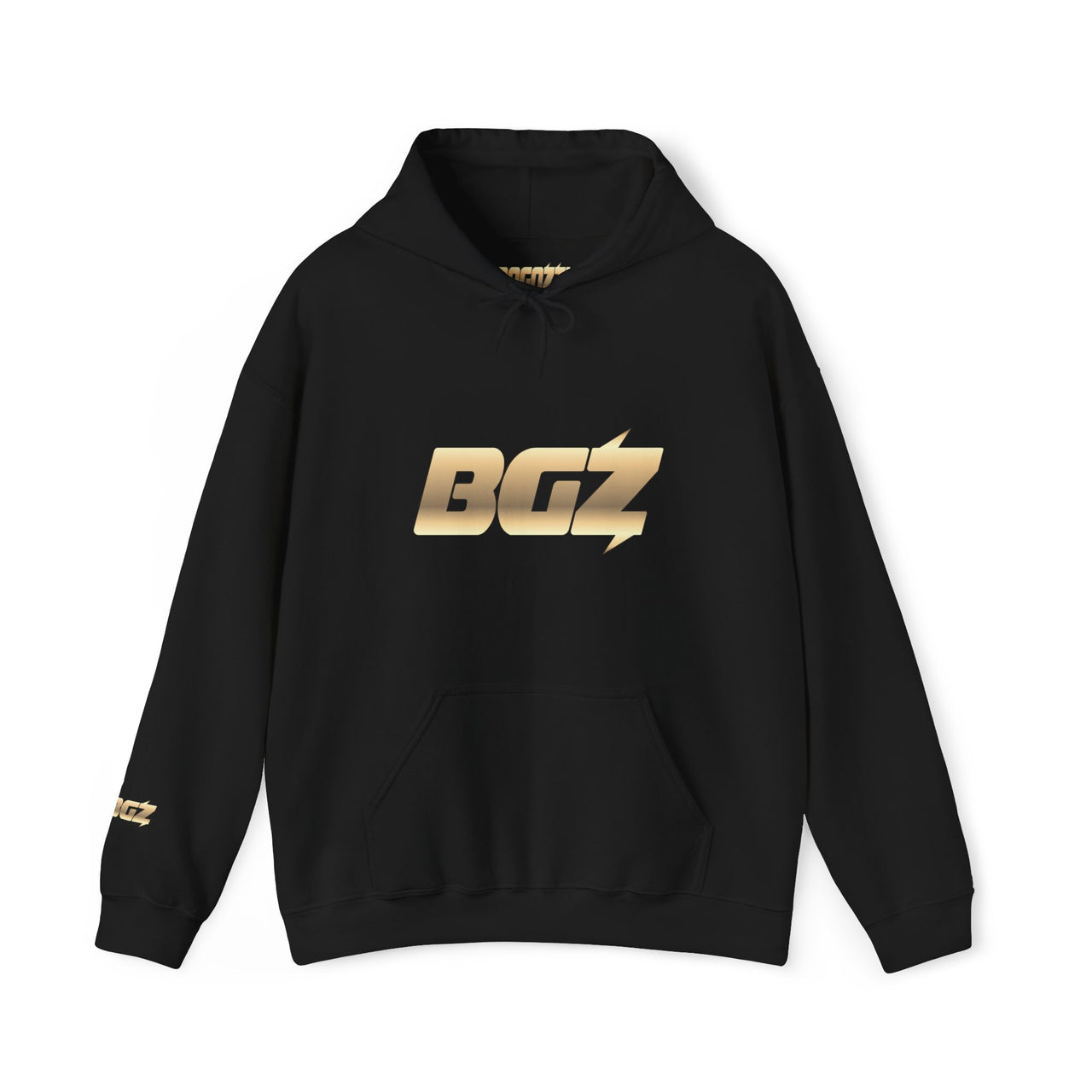 BOGOZZI Metallic Shimmery Glimmer Gold Gradient Hoodie — BGZ Logo Midweight